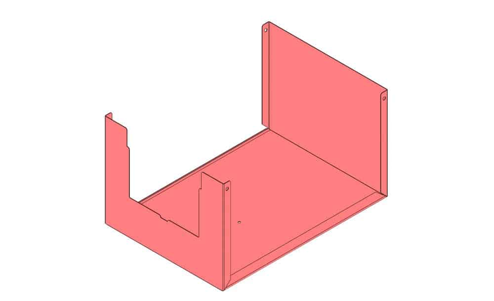 Boîte pour P.I. à Plat, Rabattable, Pièce B #1233-2