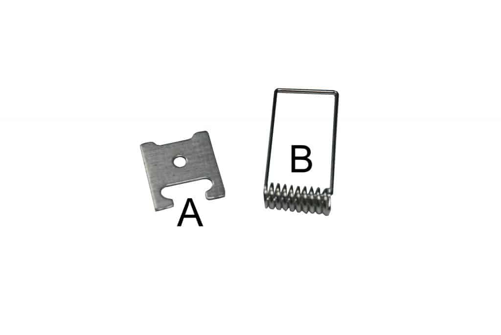 mousetrap retainer spring system for lighting applications