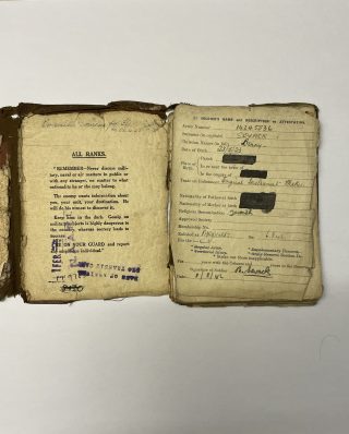 WW2 service book British Army