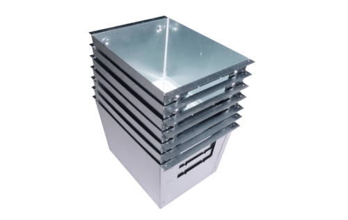 stackable trapezoid IC boxes galvanized steel