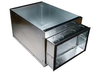 IC box with large 70 cu.in. junction box, black, galvanized steel